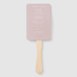 Elegant Soft Pink Wedding Ceremony Program Hand Fan
