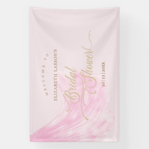 Elegant Soft Pink Wedding Dress Bridal Shower Banner
