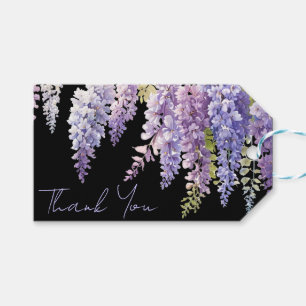 Elegant soft purple watercolor floral wisteria gift tags