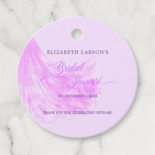Elegant Soft Purple Wedding Dress Bridal Shower Favour Tags