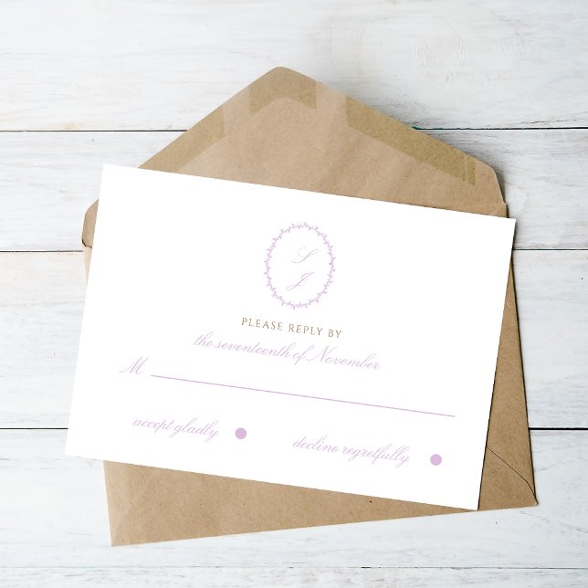 Elegant Soft Purple Wedding Response Card (Creator Uploaded)