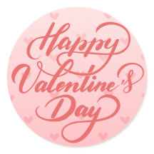 Elegant Soft Red Happy Valentine's Day Stickers