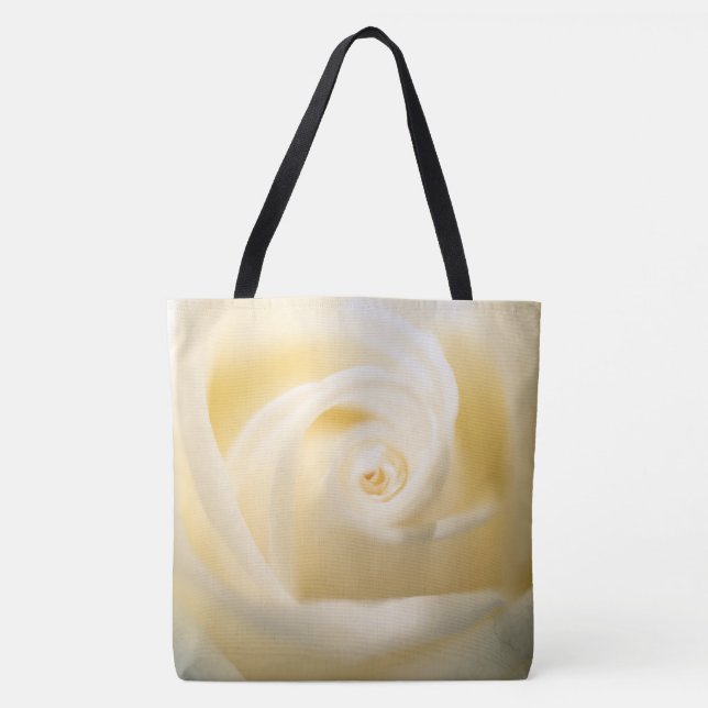 Elegant Soft Rose Print Tote Bag (Front)