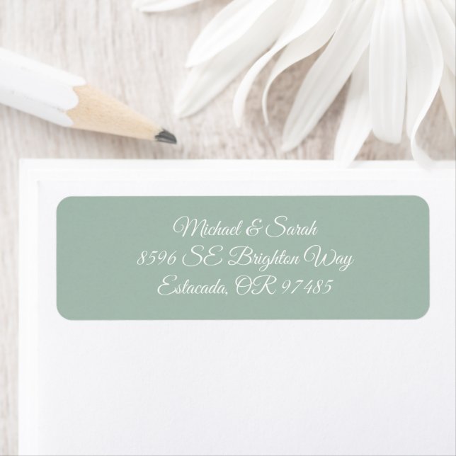 Elegant Soft Sage Green Return Address (Insitu)