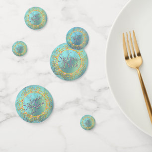 Elegant Soft Teal Bubbles Confetti