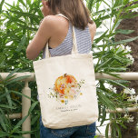 Elegant Soft White Pumpkin Blush Floral Wedding Tote Bag<br><div class="desc">If you need any further customization please feel free to message me on yellowfebstudio@gmail.com.</div>