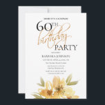 Elegant Soft Yellow Floral Surprise 60th Birthday Invitation<br><div class="desc">Elegant Soft Yellow Floral Surprise 60th Birthday Invitation
This invitation has an airy elegance that is perfect for your special event. This design features soft yellow flowers and custom typography on a crisp white background. Add your information to complete the look.</div>