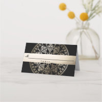 Elegant Solar Mandala Wedding Name Place Cards