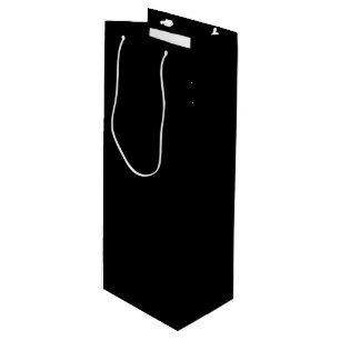Elegant Solid Black Wine Gift Bag