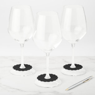 Elegant Solid Black Wine Glass Tag