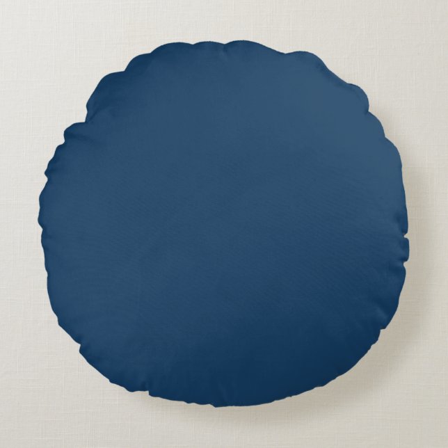 Elegant Solid Blue  Round Cushion (Front)