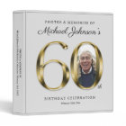 Elegant Solid Gold 60th Birthday Gift Photo Album