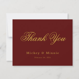 Elegant Solid Maroon Wedding Appreciation Card