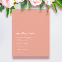 Elegant Solid Peach Wedding Weekend