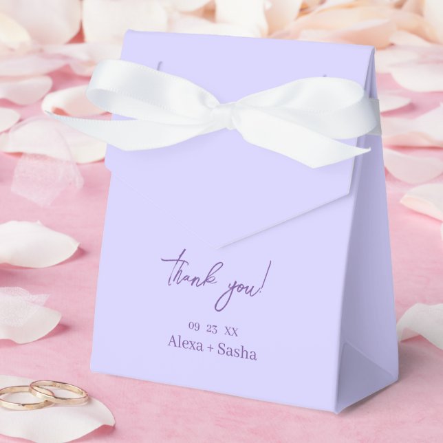 Elegant Solid Purple Lavender Favour Box (Wedding)