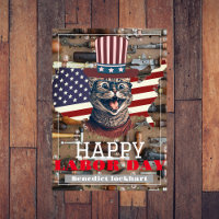 Elegant Solidarity worker Labour Day with USA flag