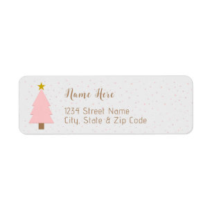 Elegant Solo Pink Christmas Tree and Golden Star