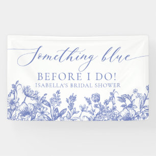 Elegant Something Blue Before I Do Bridal Shower Banner
