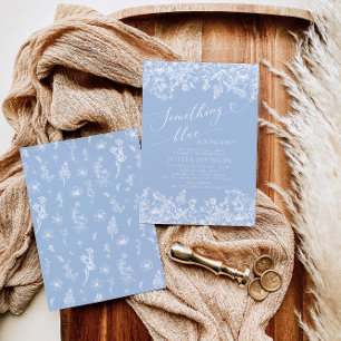 Elegant Something Blue Before I do Bridal Shower Invitation
