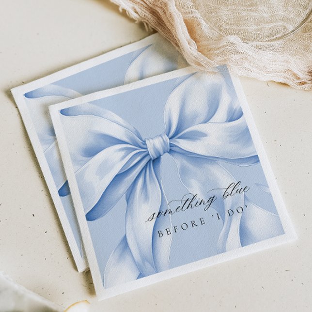 Elegant Something Blue Bow Paper Napkin (Creator Uploaded)