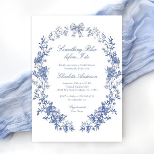 Elegant Something Blue Bridal Shower  Invitation