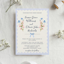 Elegant Something Blue Floral Bow Garden Wedding