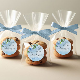 Elegant Something Blue Floral Bridal Shower Classic Round Sticker