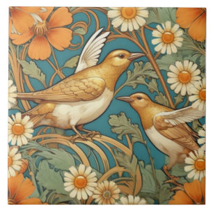Elegant Songbird Decorative Ceramic Tile