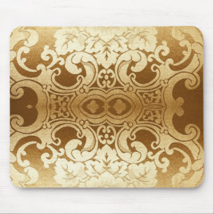 elegant sophisticated champagne gold damask mouse pad