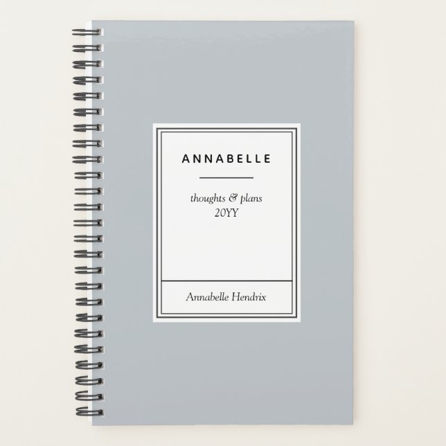 Elegant Sophisticated Classic Blue Grey 2022 Planner (Front)