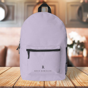 Elegant Sophisticated Classic Monogram Lilac Printed Backpack