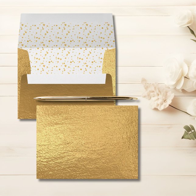 Elegant Sophisticated Faux Gold Foil Illustration Envelope (Creator Uploaded)