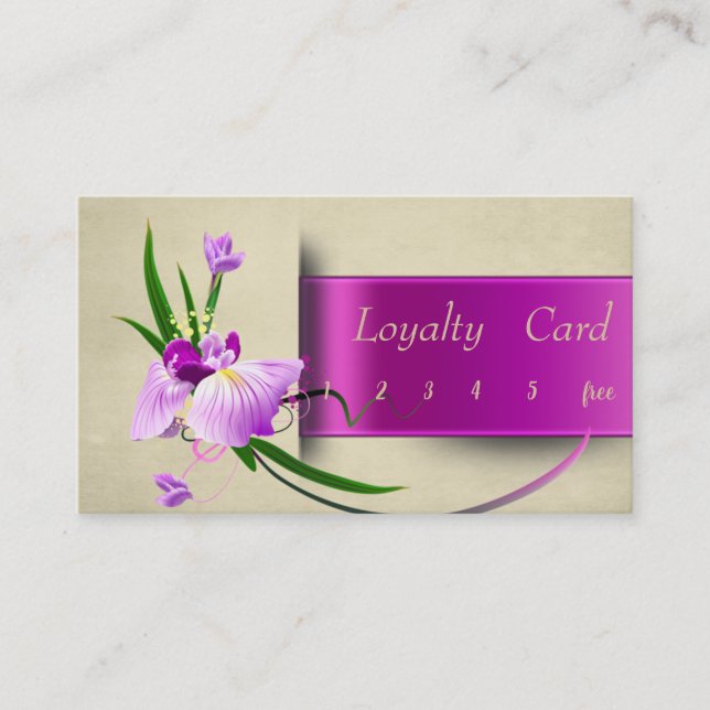 Elegant Sophisticated ,Flower  Loyalty Card (Front)