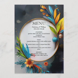 Elegant Sophisticated Luxury Botanical Wedding Menu