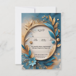 Elegant Sophisticated Luxury Botanical Wedding RSVP Card