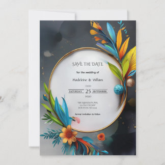 Elegant Sophisticated Luxury Botanical Wedding Save The Date