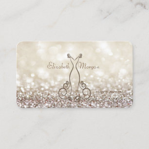 Elegant Sophisticated Modern Glittery Bokeh,Dress Business Card