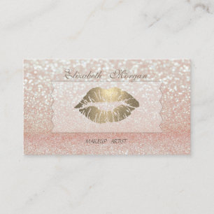 Elegant Sophisticated Modern Glittery Bokeh,Lips Business Card