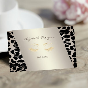 Elegant Sophisticated Modern,Leopard Print,Lashes Business Card