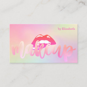 Elegant Sophisticated Modern Lips Holographic Business Card