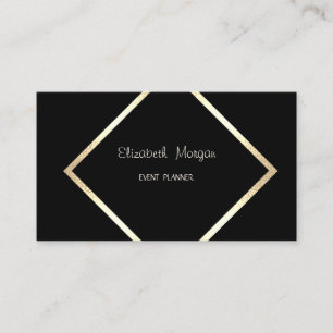 Elegant Sophisticated Professional Geometric,Black Business Card