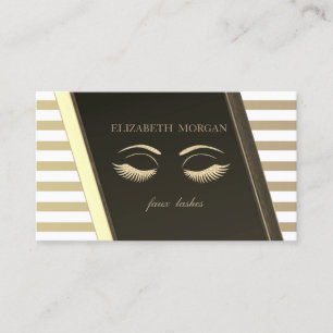 Elegant Sophisticated Stylish,Striped ,Faux Lashes Business Card