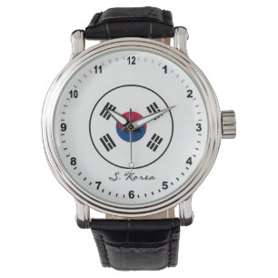 Elegant South Korea Watch & Korean Flag / Seoul