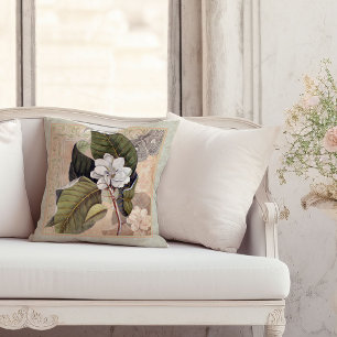 Elegant Southern Belle Magnolia Blossom Cushion