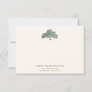 Elegant Southern Oak Tree Custom Name Address Card