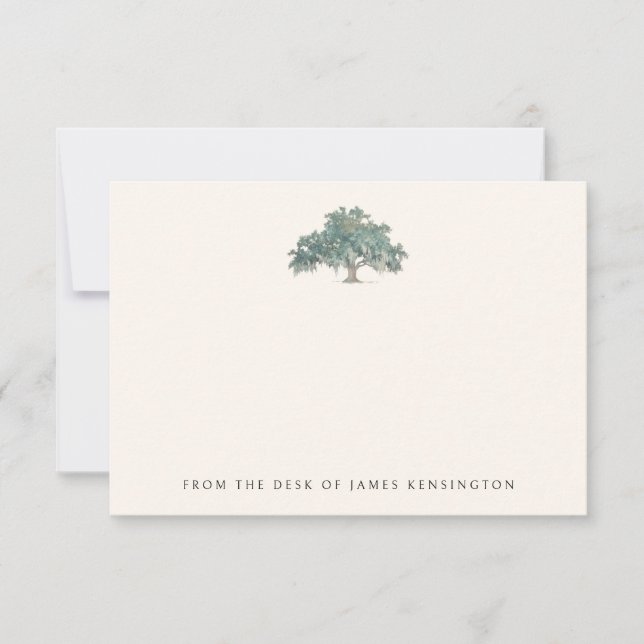 Elegant Southern Oak Tree Custom Text Card (Front)
