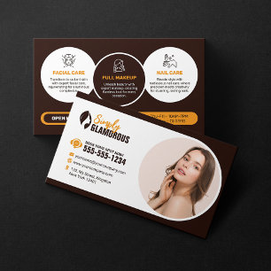 Elegant Spa Beauty Salon Makeup Nails & Facials Business Card