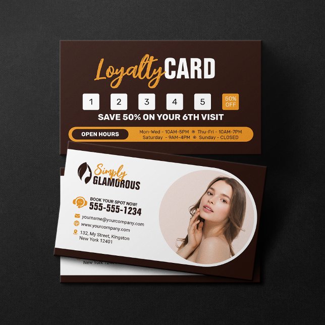 Elegant Spa Beauty Salon Makeup Nails & Facials Loyalty Card (Creator Uploaded)