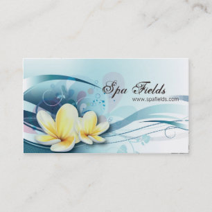Elegant Spa Manager Business Card - Blue Plumeria