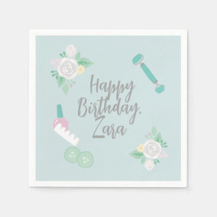 Elegant Spa Party Blue custom design Napkin